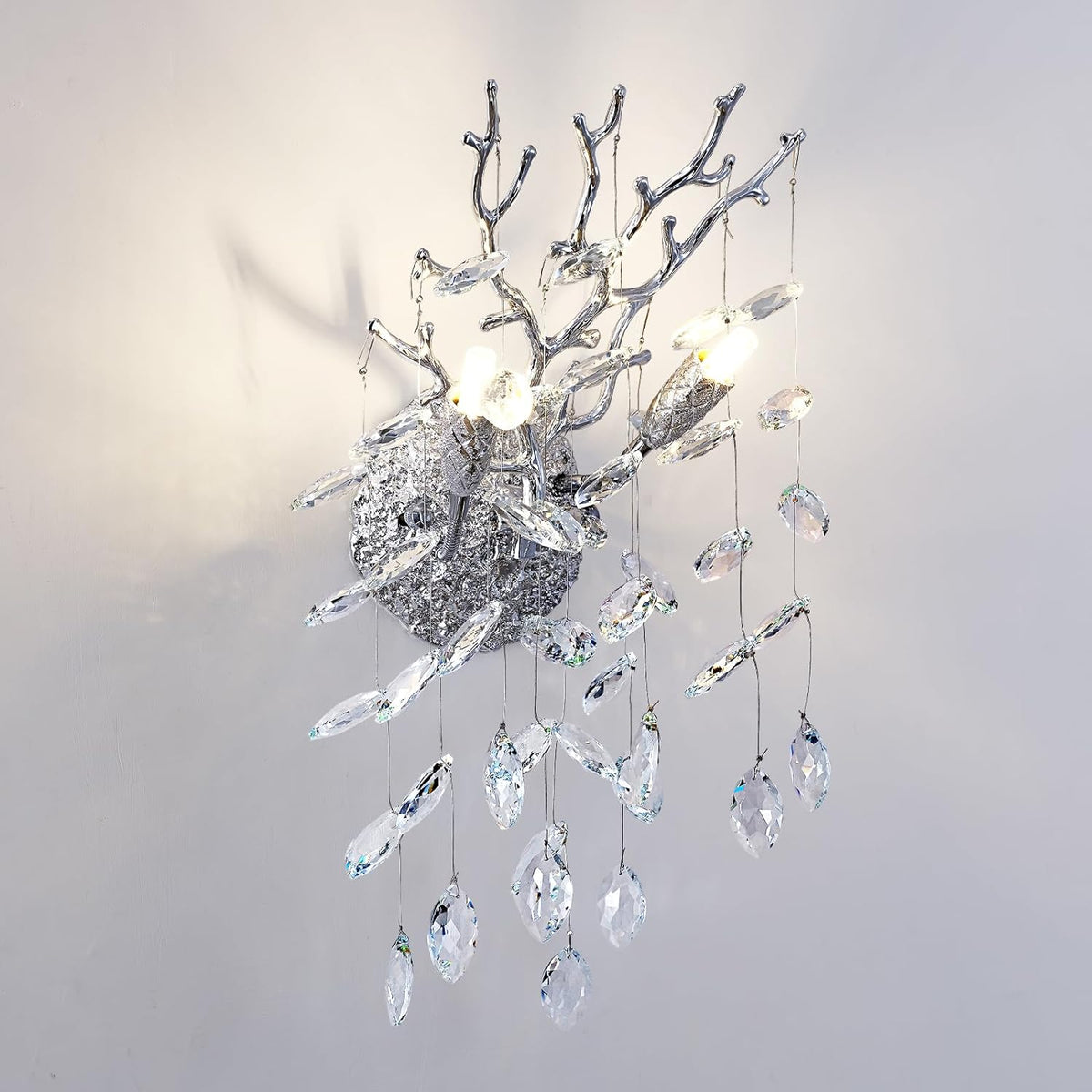 Ice Eye Crystal Gold/Silver Wall Sconce for All Rooms 10"H - view 2