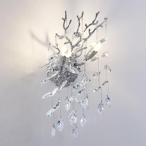 Ice Eye Crystal Gold/Silver Wall Sconce for All Rooms 10"H - view 2