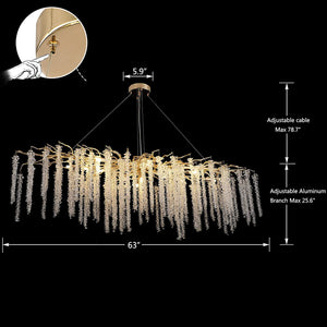 Elegant Crystal Icicle Chandelier in Branch Style for Dining Table Use - view 34
