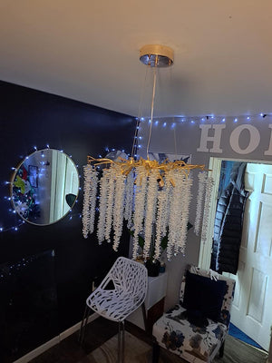Elegant Crystal Icicle Chandelier in Branch Style for Dining Table Use - view 14