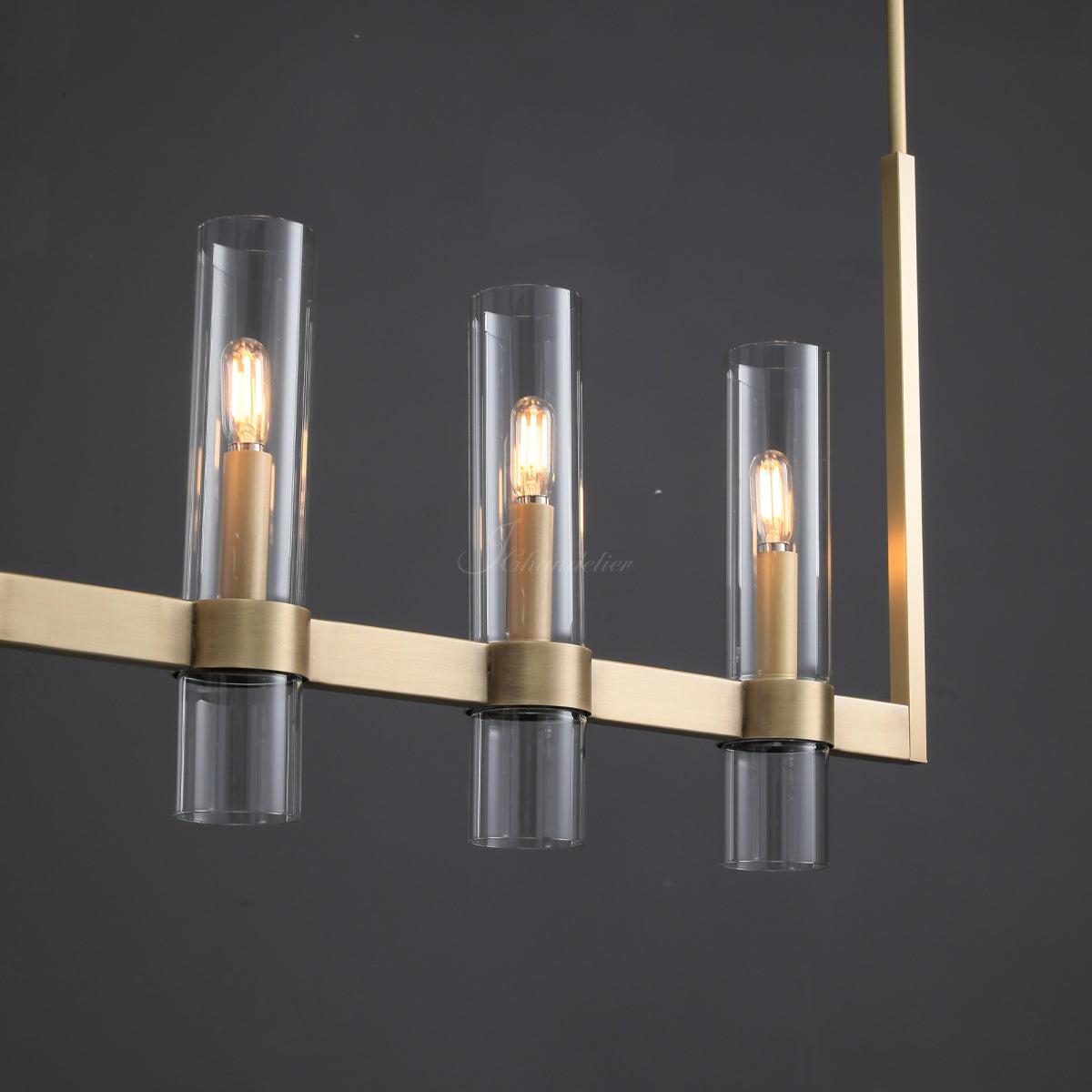 Ravion Linear Chandelier 71", solid brass - view 7