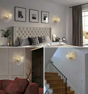 Snow Tree Branch Crystal Gold/Silver Wall Sconce - view 6