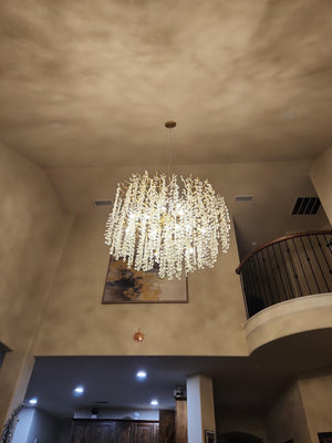 Modern Round/Rectangular Floral Crystal Chandelier for Low-ceiling - view 13