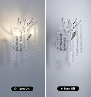 Snow Tree Crystal Silver Wall Sconce 17"H - CUSTOMIZATION - view 5