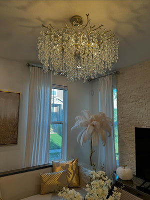 Modern Round/Rectangular Floral Crystal Chandelier for Low-ceiling - view 16