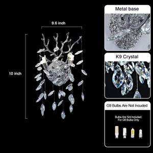 Ice Eye Crystal Gold/Silver Wall Sconce for All Rooms 10"H - view 3