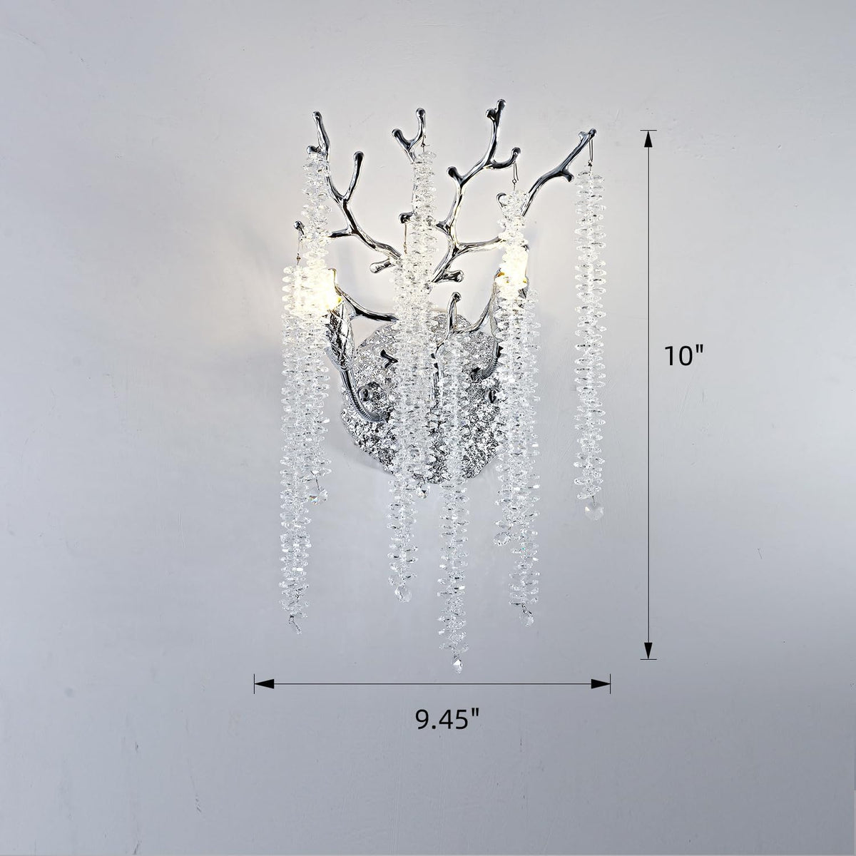 Snow Tree Crystal Silver Wall Sconce 17"H - CUSTOMIZATION - view 6