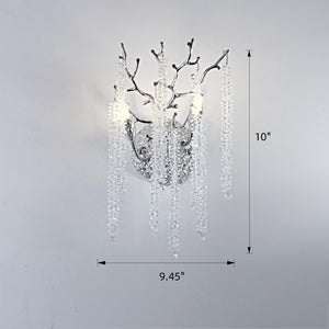 Snow Tree Crystal Silver Wall Sconce 17"H - CUSTOMIZATION - view 6