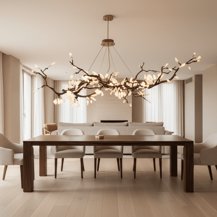 Selenite Crystal Blossom Branching Tree Chandelier - view 45