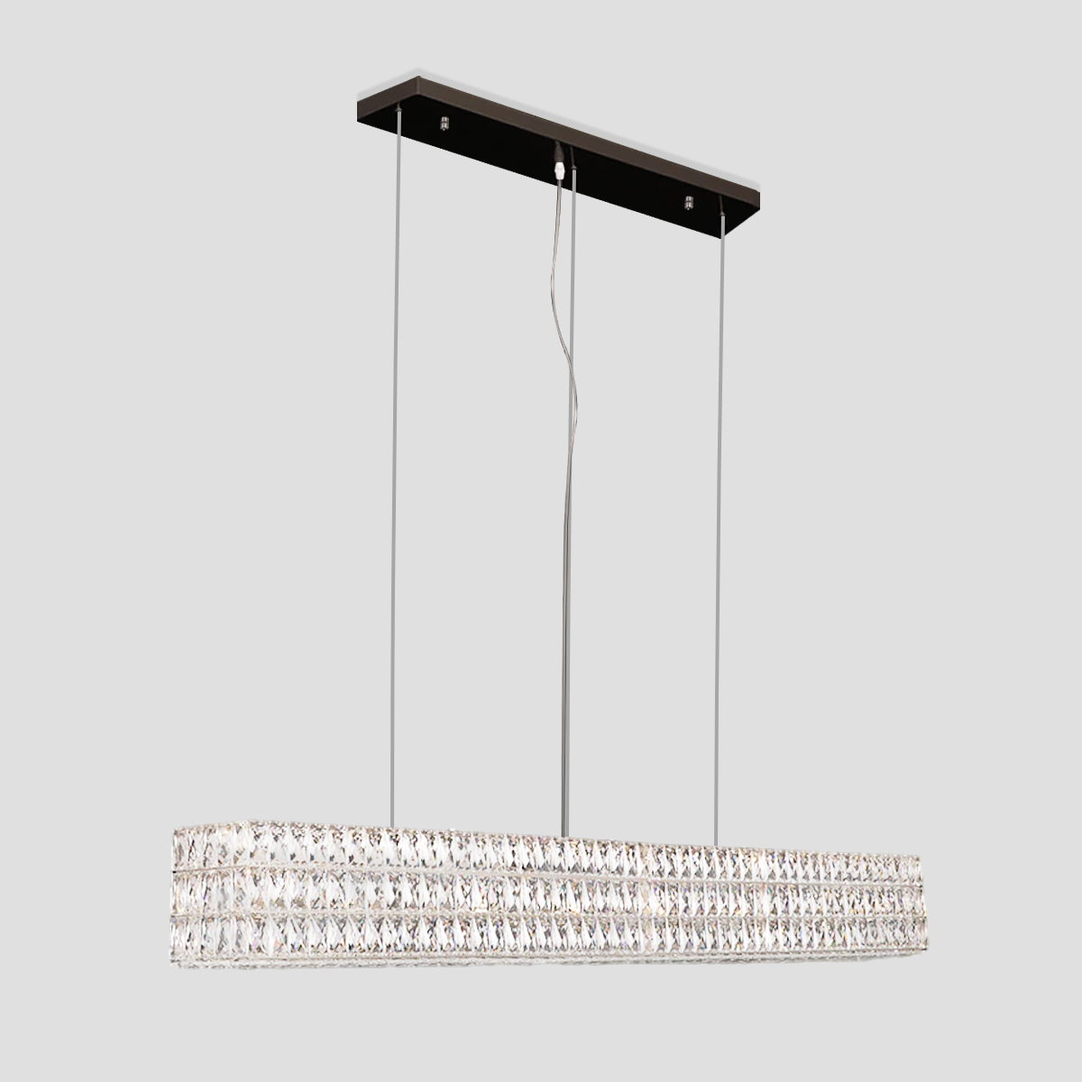Pluto Halo Rectangular Crystal Chandelier - view 7
