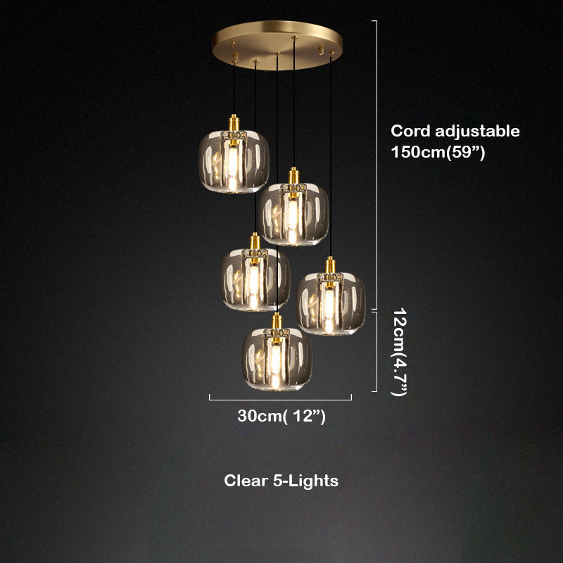 Bedroom Pendant Lighting Smoke Grey Clear Color - view 15