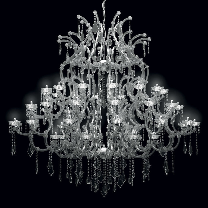 75″ wide chrome maria chandelier, crystal