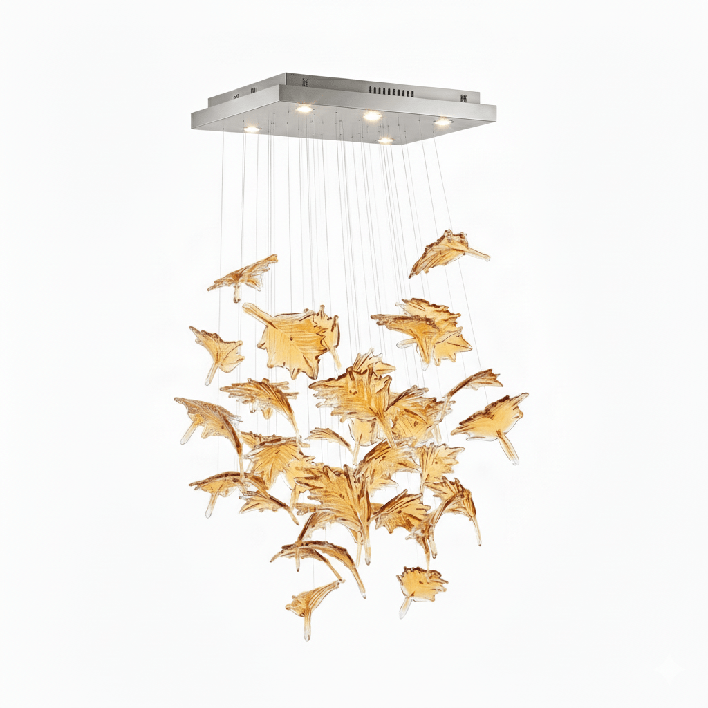 Multicolor Crystal Spiral Maple Leaf Chandelier - view 51