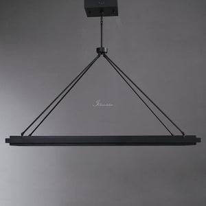 Peron Rectangular Chandelier 48" 62“, in black - view 7