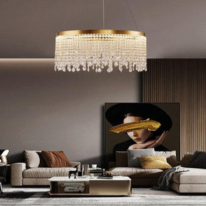 Modern Crystal Tassel Ring Chandelier