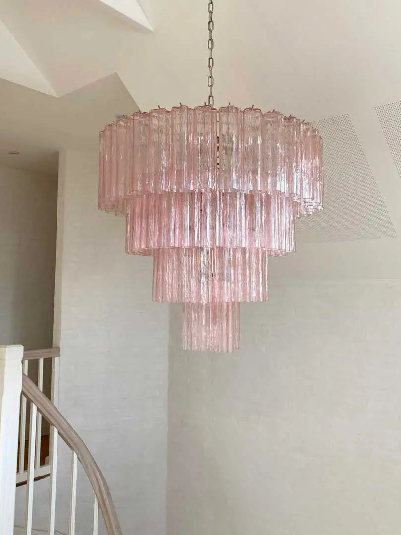 Murano-Style Chandelier – 78 tubes – Pink