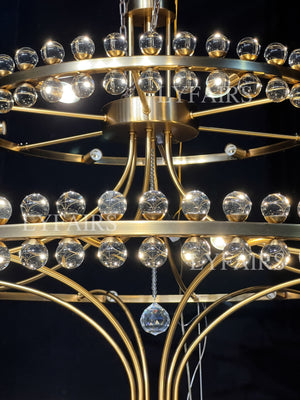 Modern 2/3 Ring Glass Ball Chandelier for Low-ceiling - view 10