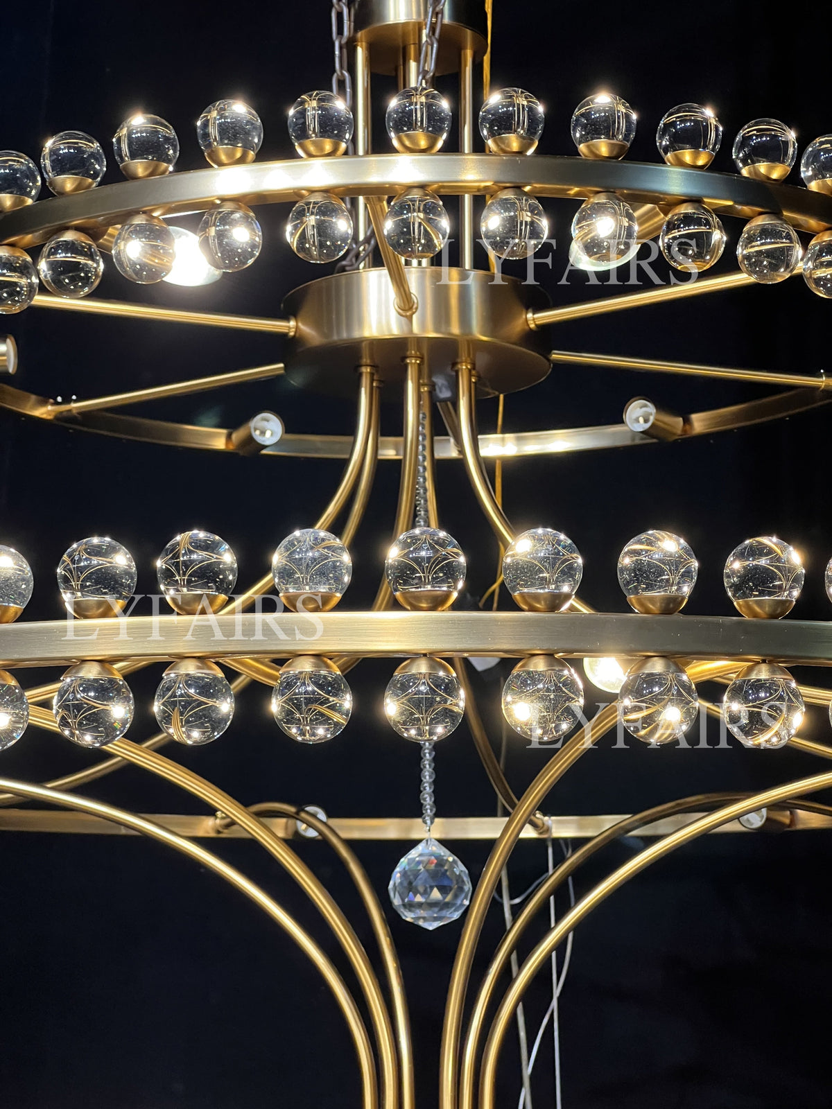 Modern 2/3 Ring Glass Ball Chandelier for Low-ceiling - view 10