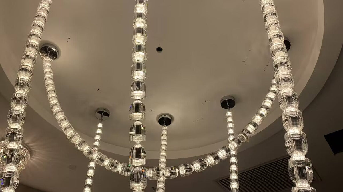 Modern Crystal Bullet  Necklace Chain Chandelier for Living Room/Staircase/Foyer/Hotel/Restaurant - view 9