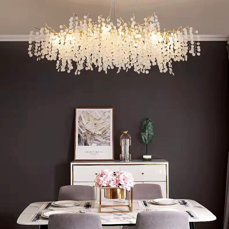 Luxury Branches Crystal Frosted Glass Chandelier Set for Living and Dining Room - view 6