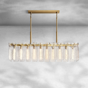 Calame Glass Rectangular Chandelier 60"