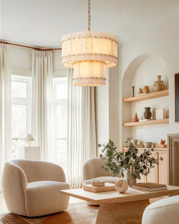 Sienna Marcus Alabaster Round Tiered Chandelier - view 23