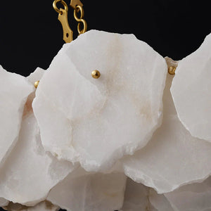 Noah Alabaster Modern Snowflake Linear Chandelier with Chain chandelier