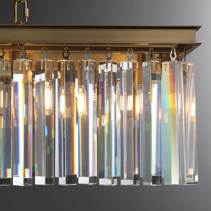 Riel Rectangular Crystal Chandelier 49" - view 6