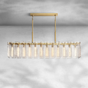 Calame Glass Rectangular Chandelier 72"