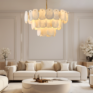 Alabaster Block Round Pendant D800 - Copper, chandelier - view 4