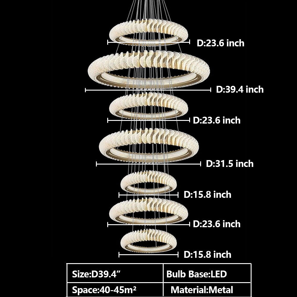 Extra Large Round Acrylic and Stainless Steel Multi-Layer Chandelier for High Ceilings - view 27