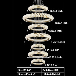 Extra Large Round Acrylic and Stainless Steel Multi-Layer Chandelier for High Ceilings - view 27