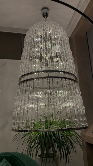 Creative Handmade Glass Cage Chandelier for Living Room/Dining Room/Staircase/Entryway/Foyer - view 5
