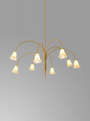 Vintage Elegant Flora Chandelier, glass in brass - view 3