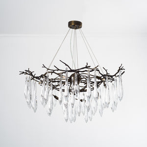 Dawn Teardrop Branch Brass Round Chandelier - view 5