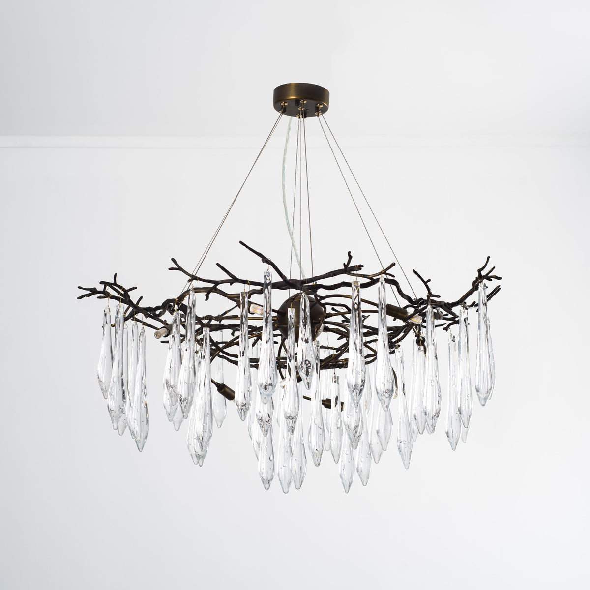Dawn Teardrop Branch Brass Round Chandelier - view 5