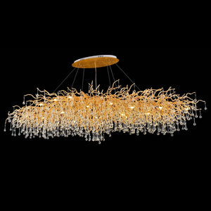 Le Saint Branch Brass Linear Teardrop Chandelier