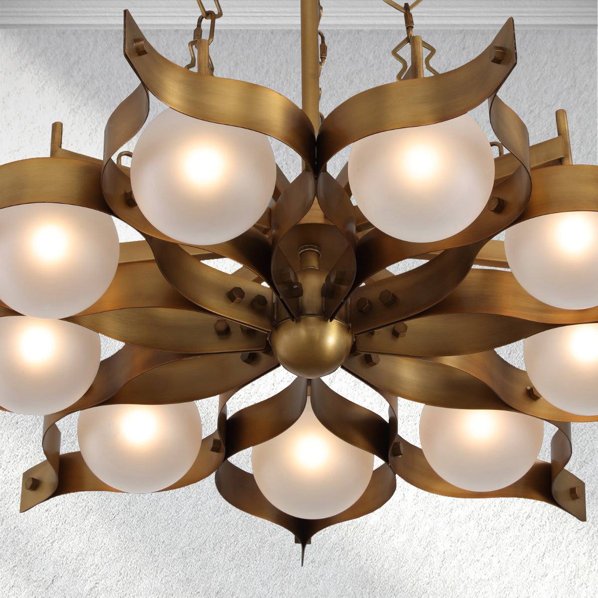 Decolume Sculptural Brass Chandelier - view 3