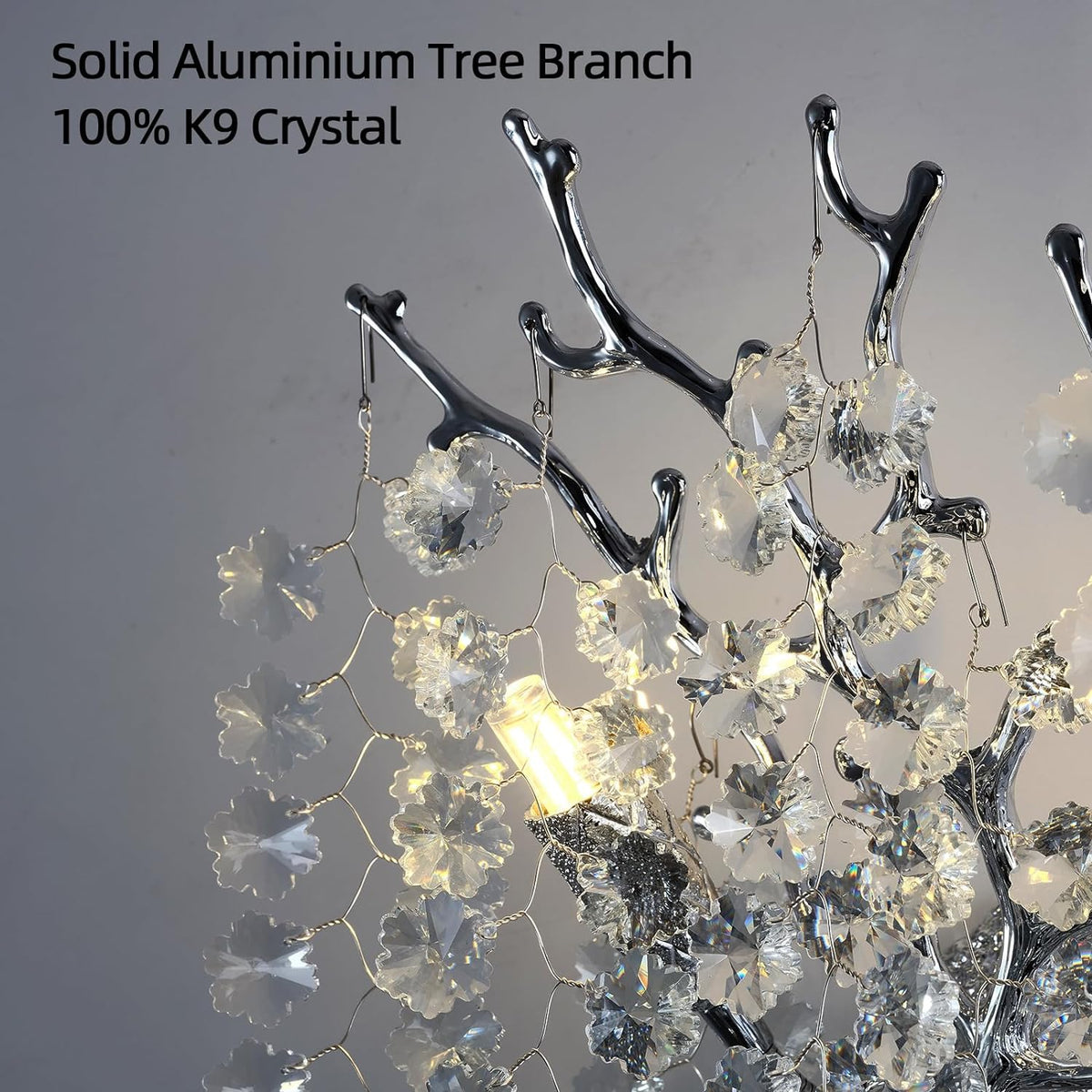 Snow Tree Branch Crystal Gold/Silver Wall Sconce - view 8