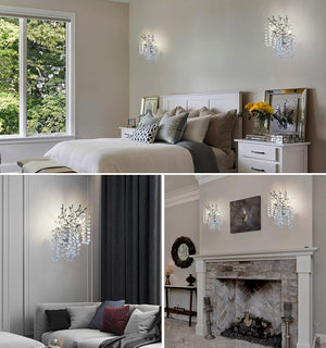 Snow Tree Branch Crystal Gold/Silver Wall Sconce - view 12
