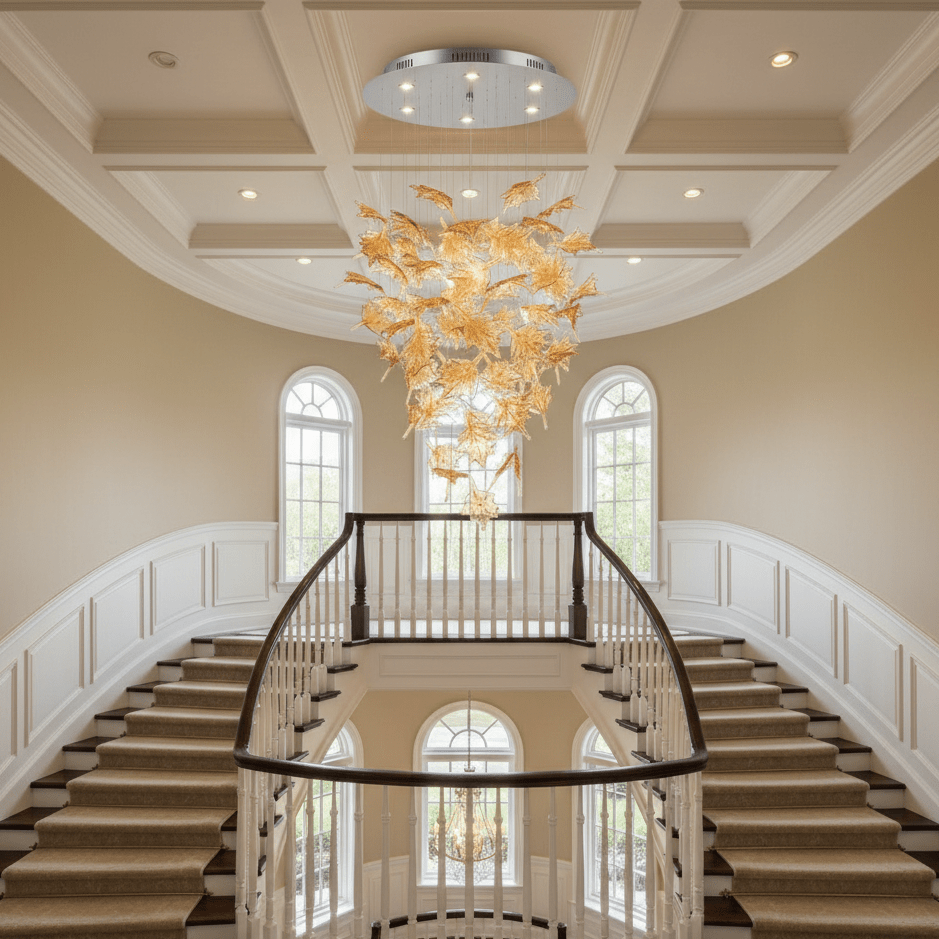 Multicolor Crystal Spiral Maple Leaf Chandelier - view 61