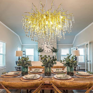 Stunning Tree Branch Crystal Chandelier with Clear Teardrop-shaped for Living/Dining Room - view 6