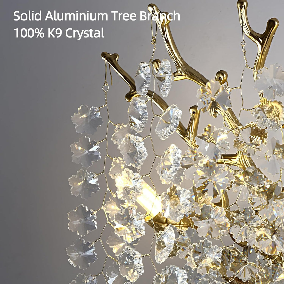 Snow Tree Branch Crystal Gold/Silver Wall Sconce - view 2