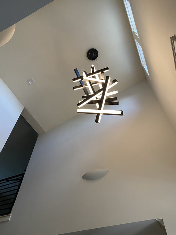 Modern Vertical Geometric Aluminum Chandelier for Staircase/Foyer/High-ceiling - view 20