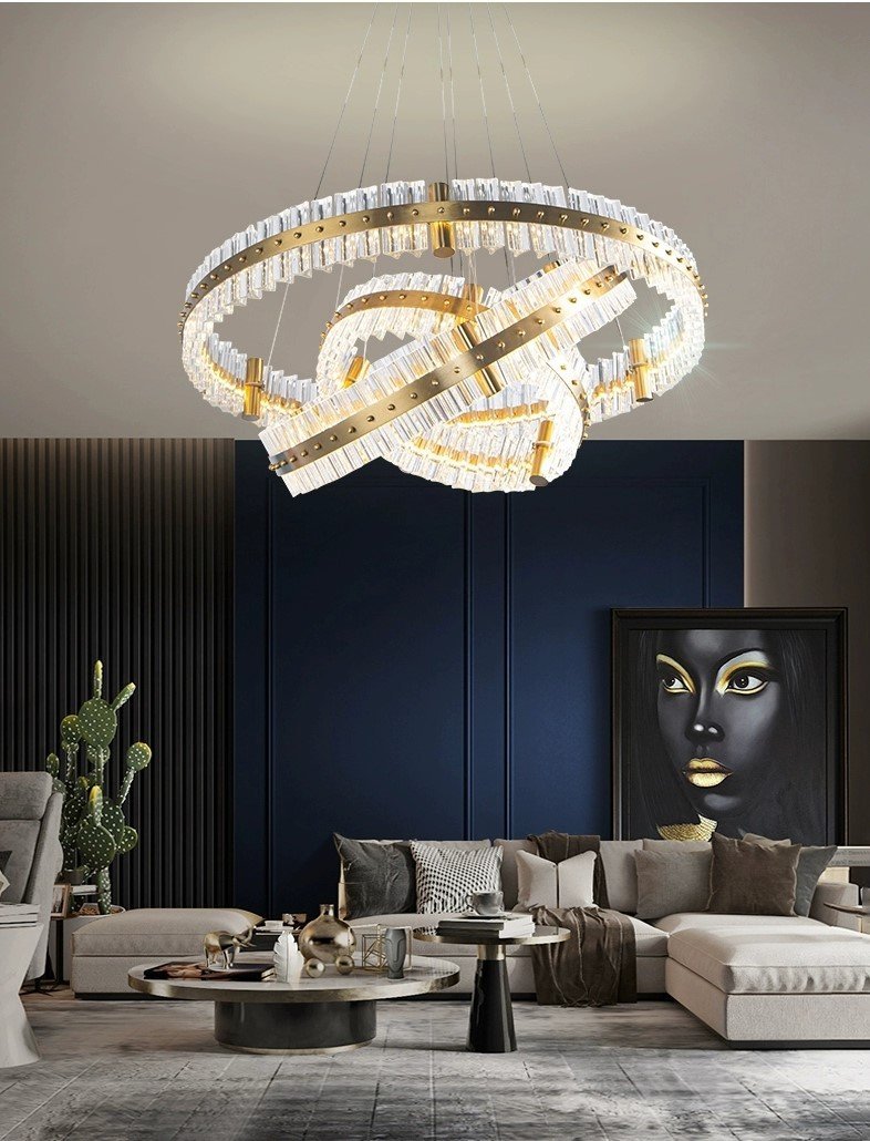 Aquinox 3-Tier Round Crystal Ring LED Chandelier, three-tier - view 4
