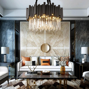 Fusion Modern Classic Black Round Crystal Chandelier 24"/ 32" - view 4