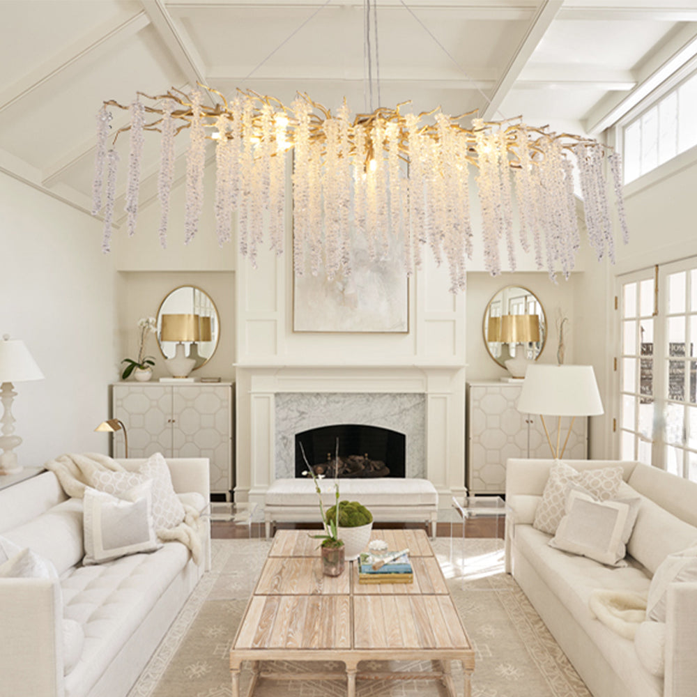 Elegant Crystal Icicle Chandelier in Branch Style for Dining Table Use - view 7