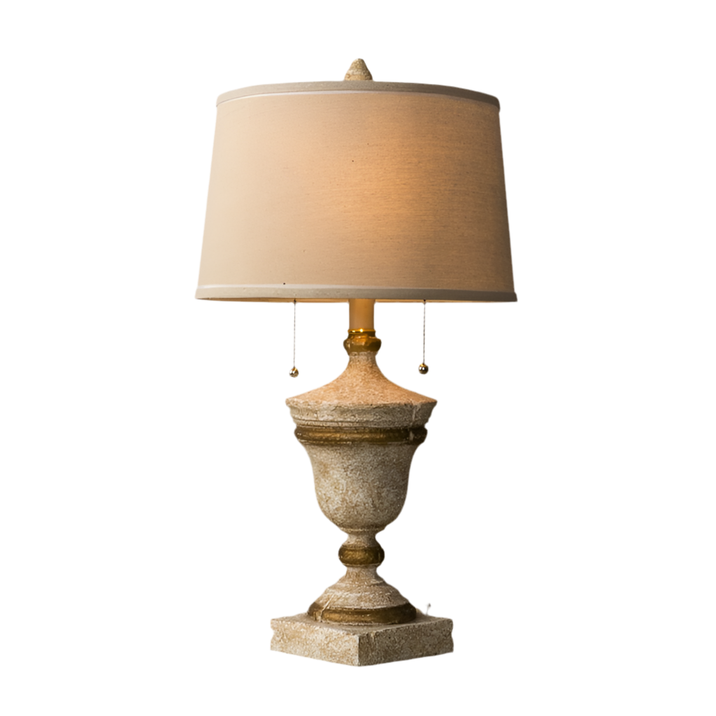 Luxury Retro Design Beige Table Lamp for Home, resin