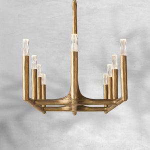 Thalen Forged Linear Chandelier 54" 72" 96", solid brass - view 21