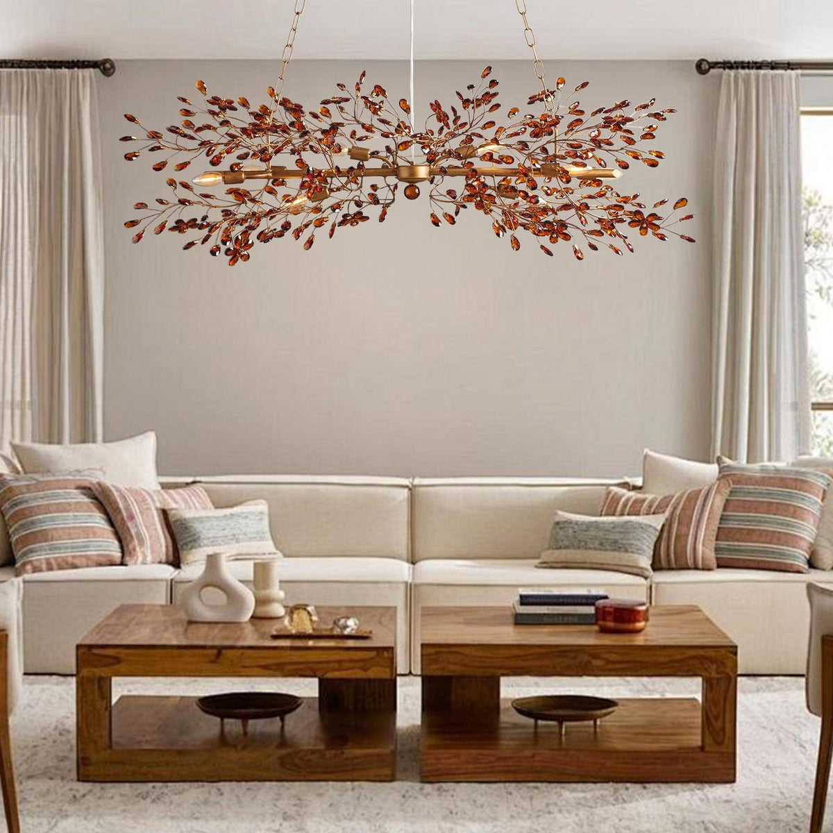 Fiore Linear Chandelier 43"51"68" - view 6
